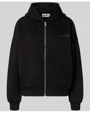 Review Relaxed Fit Sweatjacke mit Kapuze - Schwarz