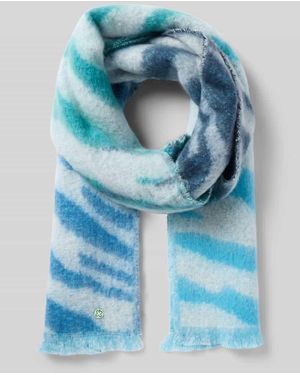 Codello Schal mit Logo-Applikation Modell 'Jacquard' - Blau