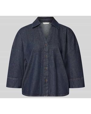 Tom Tailor Relaxed Fit Jeansbluse aus Baumwoll-Mix - Blau