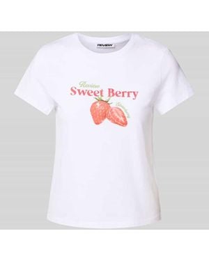 Review T-Shirt mit Label-Print - Weiß