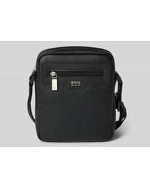 BOSS Schoudertas Met Labelapplicatie Model 'Lewis' - Zwart