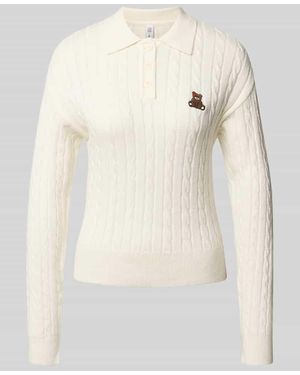 ONLY Poloshirt mit Bärchen-Applikation - Natur