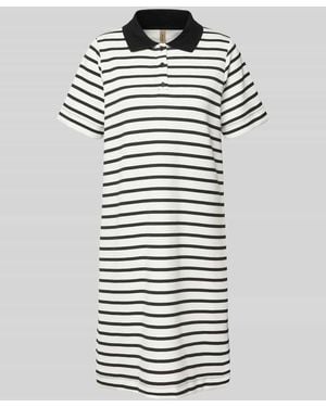 Soya Concept Knielanges Polokleid mit kurzer Knopfleiste Modell 'BARNI' - Schwarz