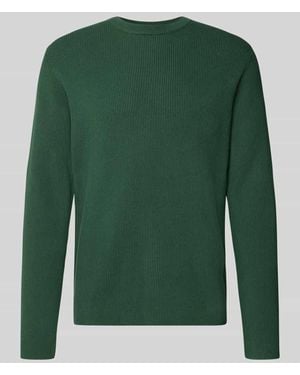 Lindbergh Slim Fit Strickpullover Baumwoll-Mix - Grün