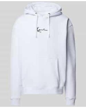 Karlkani Hoodie Met Labelstitching - Blauw