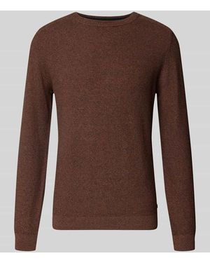 Tom Tailor Regular Fit Pullover aus reiner Baumwolle - Braun