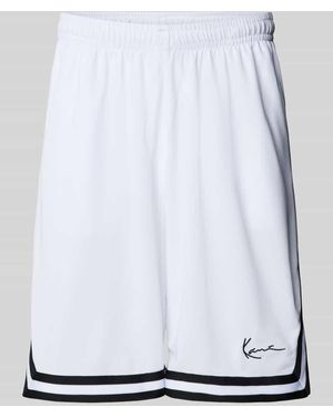 Karlkani Baggy Fit Shorts Mit Strukturmuster - Weiß