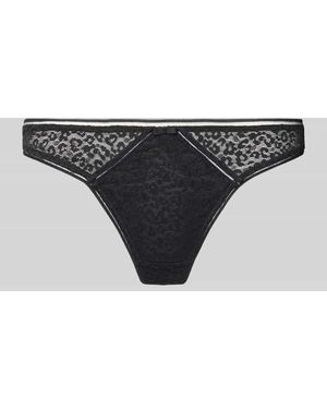 Lascana String aus Spitze mit elastischem Bund - Schwarz
