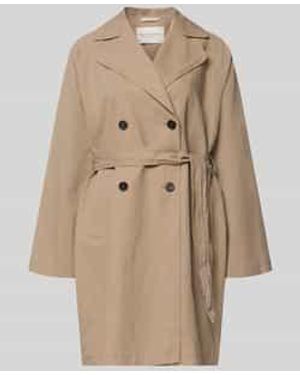 Marc O' Polo Regular Fit Trenchcoat Van Katoenmix Met Linnen Aandeel - Naturel