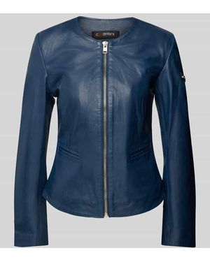 Cabrini Shaped Fit Lederjacke Aus Echtem Lammnappa - Blau