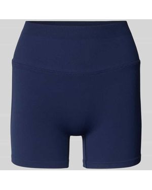 Fabletics Slim Fit Shorts mit breitem Bund Modell 'Scrunch' - Blau