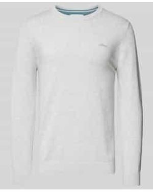 S.oliver Regular Fit Gebreide Pullover Van Zuiver Katoen - Wit