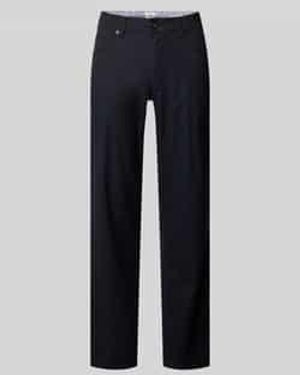 Brax Regular Fit Stoffen Broek Van Mix Van Katoen En Linnen Model 'Cadiz' - Blauw