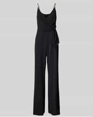 Adrianna Papell Jumpsuit Met Kralen En Knoopdetail - Zwart