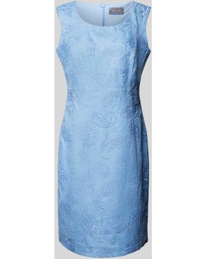 White Label Knielange Kokerjurk Met Paisleymotief - Blauw