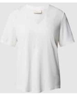 Freequent T-shirt Met V-hals - Wit