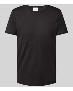 Joop! T-Shirt mit geripptem Rundhalsausschnitt Modell 'Caspian' - Schwarz