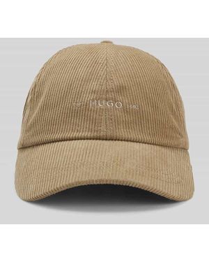 HUGO Cap aus reiner Baumwolle mit Label-Stitching - Natur