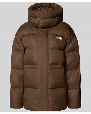 The North Face Oversized Fit Jacke in Stepp-Optik mit Logo-Stitching - Braun