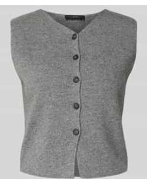 Ouí Gebreid Gilet Met V-Hals - Grijs