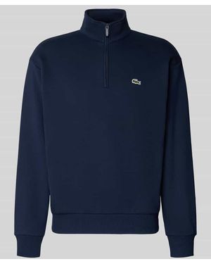 Lacoste Regular Fit Troyer aus Baumwoll-Mix - Blau
