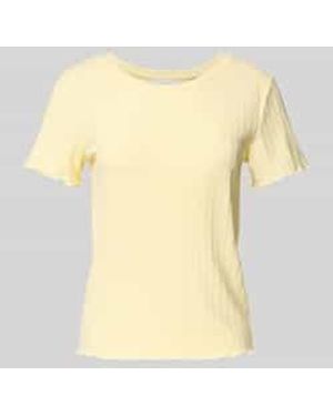 Rich & Royal T-shirt Met Structuurmotief - Geel