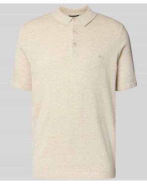 Fynch-Hatton Regular Fit Poloshirt in Strick-Optik - Natur