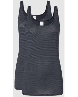 Schiesser Tanktop Mit Strukturmuster Im 2Er-Pack - Blau