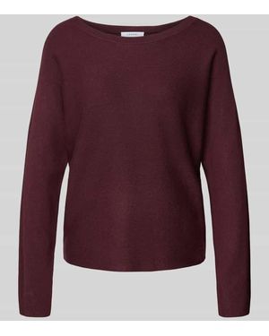 Comma, Strickpullover mit Rundhalsausschnitt - Lila
