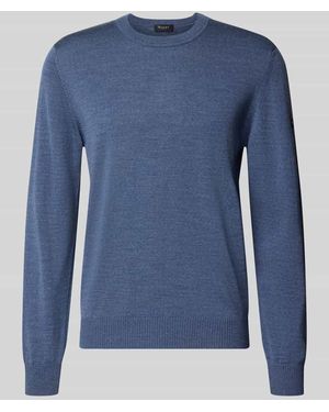 Maerz Strickpullover aus Schurwolle mit Label-Detail - Blau