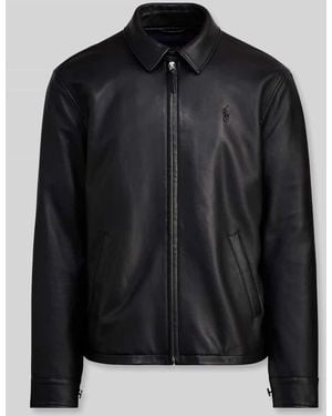 Polo Ralph Lauren Regular Fit Lederjacke aus echtem Leder - Schwarz