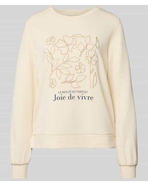 Soya Concept Sweatshirt mit Label-Print Modell 'BANU' - Natur