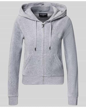 Juicy Couture Sweatjacke mit Label-Stitching Modell 'ROBERTSON' - Blau