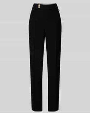 ROSNER High Waist Stoffen Broek Met Persplooien, Model 'Mara Trend' - Zwart