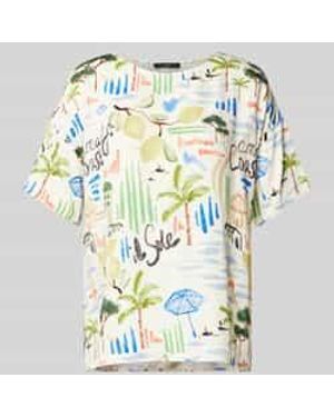 Ouí T-Shirt Met Extra Brede Schouders - Grijs