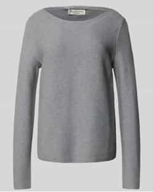 Marc O' Polo Regular Fit Gebreide Pullover Van Zuiver Katoen - Grijs