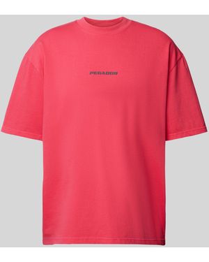 PEGADOR Oversized T-Shirt mit Logo-Print Modell 'COLNE' - Pink