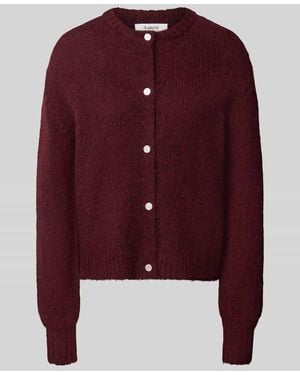 B.Young Cardigan mit Alpaka-Anteil und Rundhalsausschnitt Modell 'OTIA' - Rot