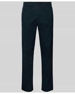 Knowledge Cotton Tapered Fit Chino mit Eingrifftaschen Modell 'TIM' - Blau