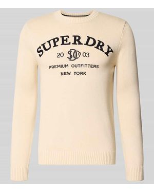 Superdry Strickpullover mit Rundhalsausschnitt - Natur