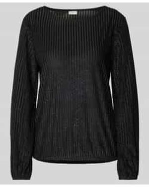 S.oliver Regular Fit Blouse Met Elastische Boordjes En Zoom - Zwart