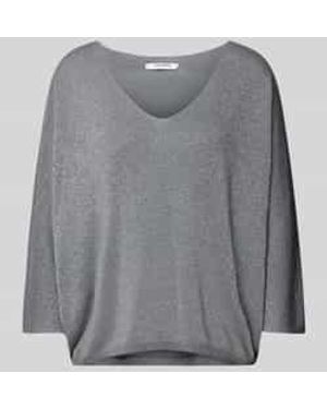 ZABAIONE Gebreide Pullover Met V-hals - Grijs