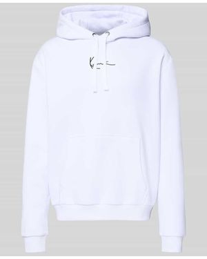 Karlkani Regular Fit Hoodie mit Logo-Stitching Modell 'Signature' - Weiß