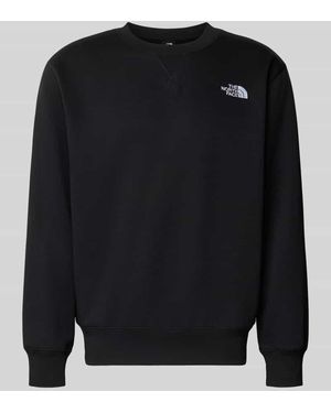 The North Face Relaxed Fit Sweatshirt mit Label-Stitching Modell 'ESSENTIAL' - Schwarz