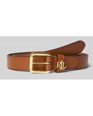 Ralph Lauren Riem Van Runderleer Met Labelapplicatie - Bruin