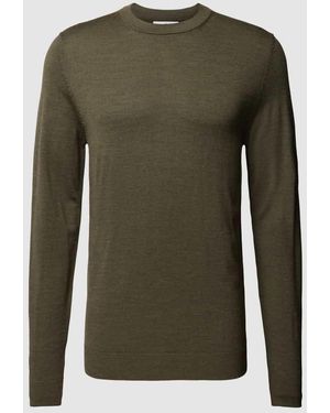 SELECTED Strickpullover mit Rundhalsausschnitt - Grün