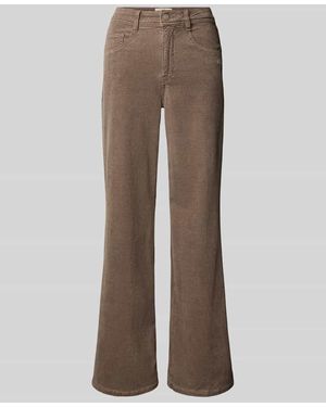 Gang Wide Fit Cordhose mit Label-Detail Modell 'AMELIE WIDE' - Braun
