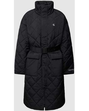 Calvin Klein Steppmantel Mit Taillengürtel - Blau