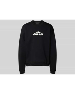 DSquared² Sweatshirt mit gerippten Abschlüssen - Schwarz