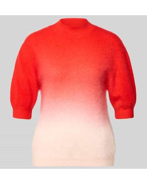 Herzen's Strickpullover aus Kaschmir-Baumwoll-Mix mit Puffärmeln - Rot